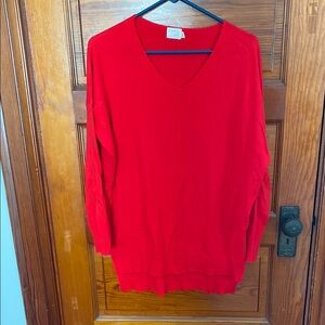 Red V-Neck Sweater